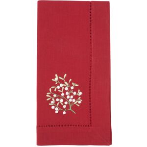 Saro Lifestyle Embr'D Mistetoe Hemstitch Napkin (Set of 6) - 20 Red 20 Saro Lifestyle Embr'D Mistetoe Hemstitch Napkin (Set of 6) - 20 Red 20