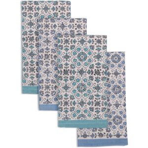 LILY WATERS Napkins by Sustainable Threads 100% Cotton Hand block printed Fairtrade 18x18 inch (Set of 4) Multi Set of 4 LILY WATERS Napkins by Sustainable Threads 100% Cotton Hand block printed Fairtrade 18x18 inch (Set of 4) Multi Set of 4