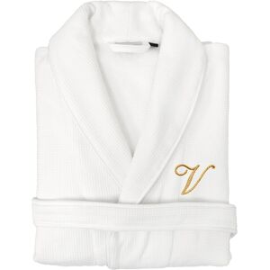 Authentic Hotel and Spa Unisex Gold Monogrammed Turkish Cotton Waffle Weave Terry Bath Robe V L/XL Authentic Hotel and Spa Unisex Gold Monogrammed Turkish Cotton Waffle Weave Terry Bath Robe V L/XL