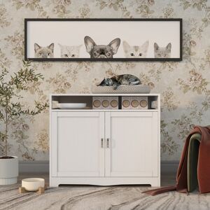 CoolArea Indoor Cat Washroom Storage Bench Side Table Cat House, Large Wooden Enclused Litter Box House White 31.5 In. W X 26.0 In. H X 20.0 In. D CoolArea Indoor Cat Washroom Storage Bench Side Table Cat House, Large Wooden Enclused Litter Box House White 31.5 In. W X 26.0 In. H X 20.0 In. D