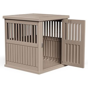 Clihome Indoor Dog Crate Lockable Door & Slanted Roof Ventilated Coffee 21.3 In. W X 25.3 In. H X 29.7 In. D Clihome Indoor Dog Crate Lockable Door & Slanted Roof Ventilated Coffee 21.3 In. W X 25.3 In. H X 29.7 In. D