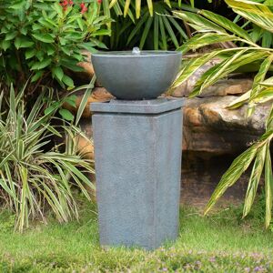 GDFStudio - Elyndra Polyresin Zen Bowl Outdoor Water Fountain Grey 16.3 In. L X 16.3 In. W X 35.4 In. H GDFStudio - Elyndra Polyresin Zen Bowl Outdoor Water Fountain Grey 16.3 In. L X 16.3 In. W X 35.4 In. H