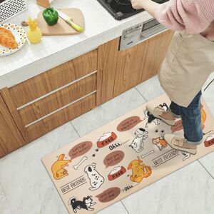 Ray Star Best Friends Pet Themed Kitchen Mat Brown 47.20''X19.70''X0.30'' Ray Star Best Friends Pet Themed Kitchen Mat Brown 47.20''X19.70''X0.30''
