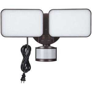 25W 3CCT Dual Head Motion Sensor Plug-in LED Security Light Bronze 11.42 In. W X 6.77 In. H X 4.72 In. D 25W 3CCT Dual Head Motion Sensor Plug-in LED Security Light Bronze 11.42 In. W X 6.77 In. H X 4.72 In. D
