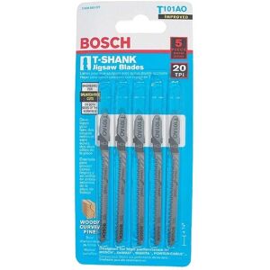 Bosch 3-1/4 in. Carbon Steel T-Shank Jig Saw Blade 20 TPI 5 pk - 0.25 x 3 x 6.75 Silver 0.25 x 3 x 6.75 Bosch 3-1/4 in. Carbon Steel T-Shank Jig Saw Blade 20 TPI 5 pk - 0.25 x 3 x 6.75 Silver 0.25 x 3 x 6.75