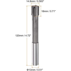 Unique 14.8mm H7 Tungsten Carbide Tip Straight Flutes Lathe Machine Chucking Reamer Gray 14.8mm Unique 14.8mm H7 Tungsten Carbide Tip Straight Flutes Lathe Machine Chucking Reamer Gray 14.8mm