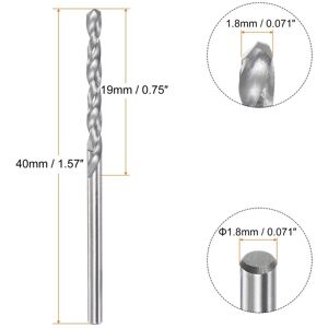 Unique 4pcs 1.6mm C3/K10 Tungsten Carbide Precision Straight Shank Twist Drill Bit - Silver Tone 1.8mm Unique 4pcs 1.6mm C3/K10 Tungsten Carbide Precision Straight Shank Twist Drill Bit - Silver Tone 1.8mm