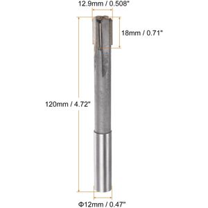 Unique 12.9mm H7 Tungsten Carbide Tip Straight Flutes Lathe Machine Chucking Reamer Gray 12.9mm Unique 12.9mm H7 Tungsten Carbide Tip Straight Flutes Lathe Machine Chucking Reamer Gray 12.9mm
