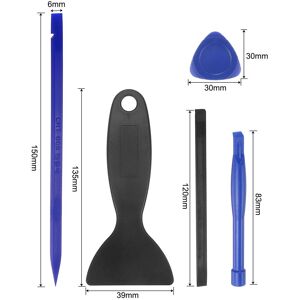 Unique 5in1 Set Electronics Repair Tool Kit, Plastic Pry, Scraper Bar Set for Screen - Black, Blue Black, Blue Unique 5in1 Set Electronics Repair Tool Kit, Plastic Pry, Scraper Bar Set for Screen - Black, Blue Black, Blue