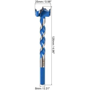 Unique Forstner Wood Boring Drill Bit 25mm Dia Hex Shank Cutting for Wood Tool - Blue,Silver Blue,Silver Unique Forstner Wood Boring Drill Bit 25mm Dia Hex Shank Cutting for Wood Tool - Blue,Silver Blue,Silver