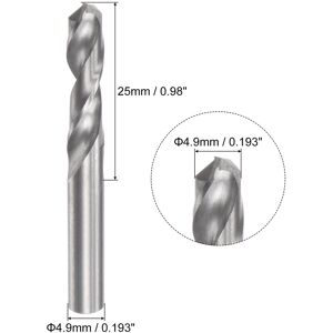 Unique 4.2mm C2/K20 Tungsten Carbide Straight Shank Spiral Flutes Twist Drill Bit - Silver Tone 4.9mm Unique 4.2mm C2/K20 Tungsten Carbide Straight Shank Spiral Flutes Twist Drill Bit - Silver Tone 4.9mm