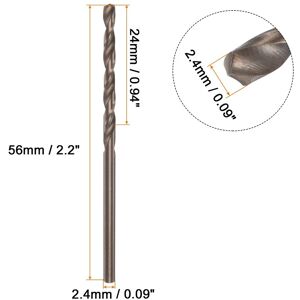 Unique 12pcs Cobalt Drill Bits M35 Twist Drill Bit Straight Jobber Drill Bits 2.4mmx56mm Unique 12pcs Cobalt Drill Bits M35 Twist Drill Bit Straight Jobber Drill Bits 2.4mmx56mm