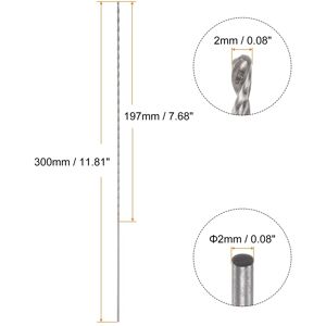 Unique 6542 High-speed Steel Twist Drill Bit 300mm Length Black Oxide 2mmx300mm Unique 6542 High-speed Steel Twist Drill Bit 300mm Length Black Oxide 2mmx300mm