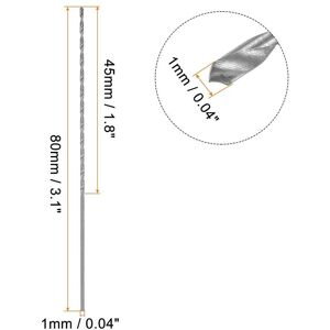 Unique 20pcs Extra Long Drill Bits, HSS High Speed Steel Drill Bit 1mmx80mm Unique 20pcs Extra Long Drill Bits, HSS High Speed Steel Drill Bit 1mmx80mm