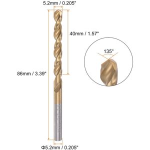 Unique 2pcs 5.1mm Titanium Coated M42 High Speed Steel 8% Cobalt (HSS) Twist Drill Bits 5.2mm Unique 2pcs 5.1mm Titanium Coated M42 High Speed Steel 8% Cobalt (HSS) Twist Drill Bits 5.2mm