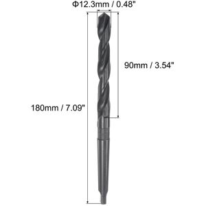 Unique 9.4mm Morse Taper Twist Drill Bit 80mm Flute Length High-speed Steel Black Oxide 12.3 x 180mm Unique 9.4mm Morse Taper Twist Drill Bit 80mm Flute Length High-speed Steel Black Oxide 12.3 x 180mm