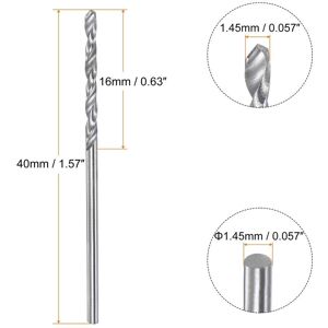 Unique 4pcs C3/K10 Tungsten Carbide Precision Straight Shank Twist Drill Bit - Silver Tone 1.45mm Unique 4pcs C3/K10 Tungsten Carbide Precision Straight Shank Twist Drill Bit - Silver Tone 1.45mm