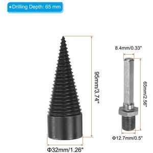 Unique Firewood Log Splitter Drill Bit Hex Shank Shaft Drills Screw Driver 32mm Unique Firewood Log Splitter Drill Bit Hex Shank Shaft Drills Screw Driver 32mm