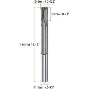 Unique 10.8mm H7 Tungsten Carbide Tip Straight Flutes Lathe Machine Chucking Reamer Gray 10.8mm Unique 10.8mm H7 Tungsten Carbide Tip Straight Flutes Lathe Machine Chucking Reamer Gray 10.8mm