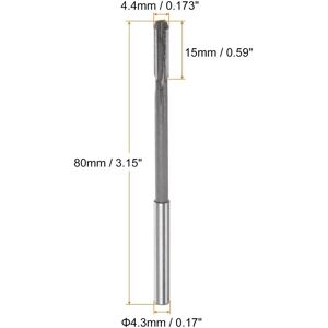 Unique 4.4mm H7 Tungsten Carbide Tip Straight Flutes Lathe Machine Chucking Reamer Gray 4.4mm Unique 4.4mm H7 Tungsten Carbide Tip Straight Flutes Lathe Machine Chucking Reamer Gray 4.4mm