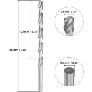 Unique Twist Drill Bit, High Speed Steel Extra Long Drill Bit - 9.5x200mm 9.5x200mm Unique Twist Drill Bit, High Speed Steel Extra Long Drill Bit - 9.5x200mm 9.5x200mm