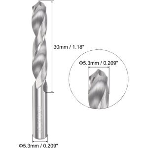 Unique 4.2mm C2/K20 Tungsten Carbide Straight Shank Spiral Flutes Twist Drill Bit - Silver Tone 5.3mm Unique 4.2mm C2/K20 Tungsten Carbide Straight Shank Spiral Flutes Twist Drill Bit - Silver Tone 5.3mm