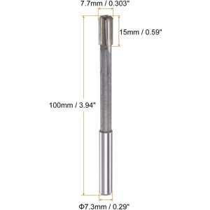 Unique 7.7mm H7 Tungsten Carbide Tip Straight Flutes Lathe Machine Chucking Reamer Gray 7.7mm Unique 7.7mm H7 Tungsten Carbide Tip Straight Flutes Lathe Machine Chucking Reamer Gray 7.7mm