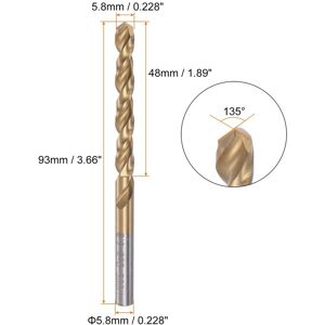 Unique Titanium Coated M42 High Speed Steel Cobalt (HSS) Twist Drill Bit 1pcs 5.8mm Unique Titanium Coated M42 High Speed Steel Cobalt (HSS) Twist Drill Bit 1pcs 5.8mm
