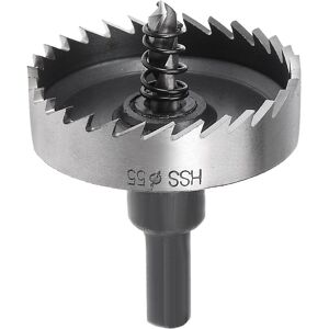 Unique 55mm HSS Drill Bit Hole Saw Cutter for Metal Alloy Wood Black, Silver Tone 55mm Unique 55mm HSS Drill Bit Hole Saw Cutter for Metal Alloy Wood Black, Silver Tone 55mm