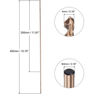 Unique M35 High Speed Steel Twist Drill Bit, Gold Oxide 4mm Drill Dia. 400mm Length - Gold Tone 4x400mm Unique M35 High Speed Steel Twist Drill Bit, Gold Oxide 4mm Drill Dia. 400mm Length - Gold Tone 4x400mm