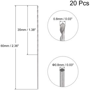 Unique 20 Pcs 0.5mm Mini Twist Drill Bits, High-Speed Steel Extra Long Drill Bit 60mm 0.8x60mm Unique 20 Pcs 0.5mm Mini Twist Drill Bits, High-Speed Steel Extra Long Drill Bit 60mm 0.8x60mm