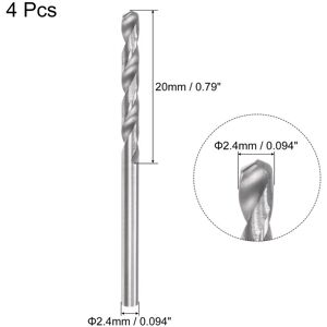 Unique 2mm C2/K20 Tungsten Carbide Straight Shank Spiral Flutes Twist Drill Bit 4pcs - Silver Tone 2.4mm Unique 2mm C2/K20 Tungsten Carbide Straight Shank Spiral Flutes Twist Drill Bit 4pcs - Silver Tone 2.4mm