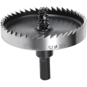 Unique 75mm HSS Drill Bit Hole Saw Cutter for Metal Alloy Wood Black 75mm Unique 75mm HSS Drill Bit Hole Saw Cutter for Metal Alloy Wood Black 75mm