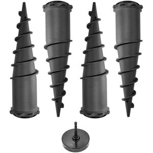 Tierra Garden Ground Spike Anchor Kit - 2 4 or 6 Pack with Drill Chuck Black 4 Spikes Tierra Garden Ground Spike Anchor Kit - 2 4 or 6 Pack with Drill Chuck Black 4 Spikes