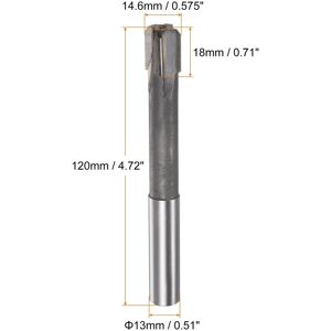 Unique 14.6mm H7 Tungsten Carbide Tip Straight Flutes Lathe Machine Chucking Reamer Gray 14.6mm Unique 14.6mm H7 Tungsten Carbide Tip Straight Flutes Lathe Machine Chucking Reamer Gray 14.6mm