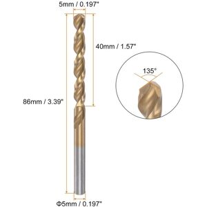 Unique 2pcs 3.6mm Titanium Coated M42 High Speed Steel 8% Cobalt (HSS) Twist Drill Bits 5mm Unique 2pcs 3.6mm Titanium Coated M42 High Speed Steel 8% Cobalt (HSS) Twist Drill Bits 5mm