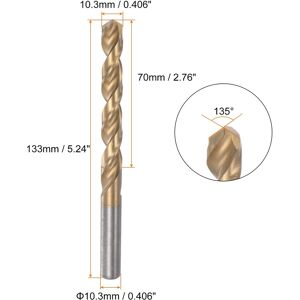 Unique Titanium Coated M42 High Speed Steel Cobalt (HSS) Twist Drill Bit 10.3mm Unique Titanium Coated M42 High Speed Steel Cobalt (HSS) Twist Drill Bit 10.3mm