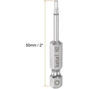 Unique 5pcs H2 Magnetic Hex Screwdriver Bit 1/4 Silver Tone H2 Unique 5pcs H2 Magnetic Hex Screwdriver Bit 1/4 Silver Tone H2