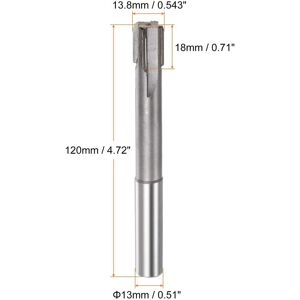 Unique 13.8mm H7 Tungsten Carbide Tip Straight Flutes Lathe Machine Chucking Reamer Gray 13.8mm Unique 13.8mm H7 Tungsten Carbide Tip Straight Flutes Lathe Machine Chucking Reamer Gray 13.8mm