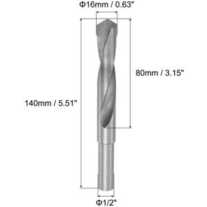 Unique 16mm Reduced Shank Cemented Carbide Twist Drill Bits, 1/2 Inch Straight Shank 16 x 140mm Unique 16mm Reduced Shank Cemented Carbide Twist Drill Bits, 1/2 Inch Straight Shank 16 x 140mm