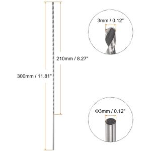 Unique 6542 High-speed Steel Twist Drill Bit 300mm Length Black Oxide 3mmx300mm Unique 6542 High-speed Steel Twist Drill Bit 300mm Length Black Oxide 3mmx300mm