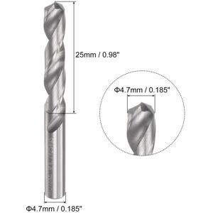 Unique 4.2mm C2/K20 Tungsten Carbide Straight Shank Spiral Flutes Twist Drill Bit - Silver Tone 4.7mm Unique 4.2mm C2/K20 Tungsten Carbide Straight Shank Spiral Flutes Twist Drill Bit - Silver Tone 4.7mm