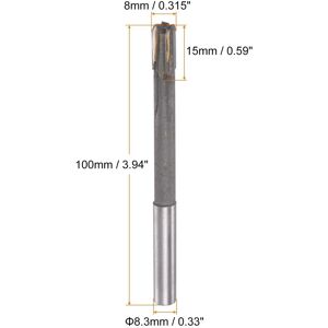 Unique 8mm H7 Tungsten Carbide Tip Straight Flutes Lathe Machine Chucking Reamer Gray 8mm Unique 8mm H7 Tungsten Carbide Tip Straight Flutes Lathe Machine Chucking Reamer Gray 8mm