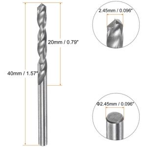 Unique 1.75mm C3/K10 Tungsten Carbide Precision Straight Shank Twist Drill Bit - Silver Tone 2.45mm Unique 1.75mm C3/K10 Tungsten Carbide Precision Straight Shank Twist Drill Bit - Silver Tone 2.45mm