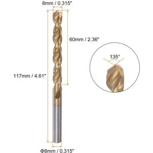 Unique Titanium Coated M42 High Speed Steel Cobalt Twist Drill Bit, 1pcs 8mm Unique Titanium Coated M42 High Speed Steel Cobalt Twist Drill Bit, 1pcs 8mm