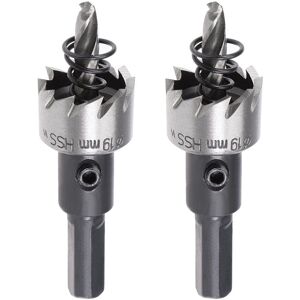 Unique 2Pcs 19mm HSS Drill Bit Hole Saw for Stainless Steel Metal Alloy Wood - 19x14mm Black 19x14mm Unique 2Pcs 19mm HSS Drill Bit Hole Saw for Stainless Steel Metal Alloy Wood - 19x14mm Black 19x14mm