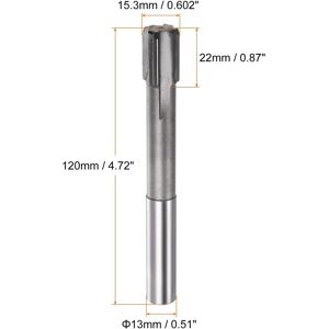 Unique 15.3mm H7 Tungsten Carbide Tip Straight Flutes Lathe Machine Chucking Reamer Gray 15.3mm Unique 15.3mm H7 Tungsten Carbide Tip Straight Flutes Lathe Machine Chucking Reamer Gray 15.3mm