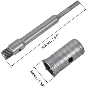 Unique Wall Hole Drill Bit Hole Saw Round Shank with Connecting Rod Drill for SDS X4 Impact Drill 35mm Unique Wall Hole Drill Bit Hole Saw Round Shank with Connecting Rod Drill for SDS X4 Impact Drill 35mm