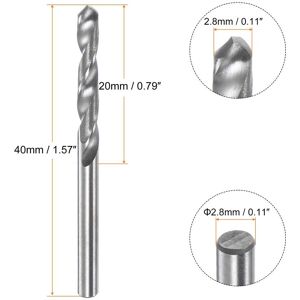Unique 2pcs C3/K10 Tungsten Carbide Precision Straight Shank Twist Drill Bit - Silver Tone 2.8mm Unique 2pcs C3/K10 Tungsten Carbide Precision Straight Shank Twist Drill Bit - Silver Tone 2.8mm