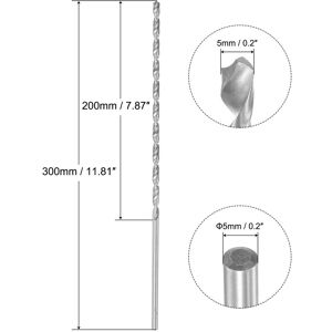 Unique 6542 High Speed Steel Twist Drill Bit, 4mm Drill Dia. 300mm Length - Silver Tone 5x300mm Unique 6542 High Speed Steel Twist Drill Bit, 4mm Drill Dia. 300mm Length - Silver Tone 5x300mm